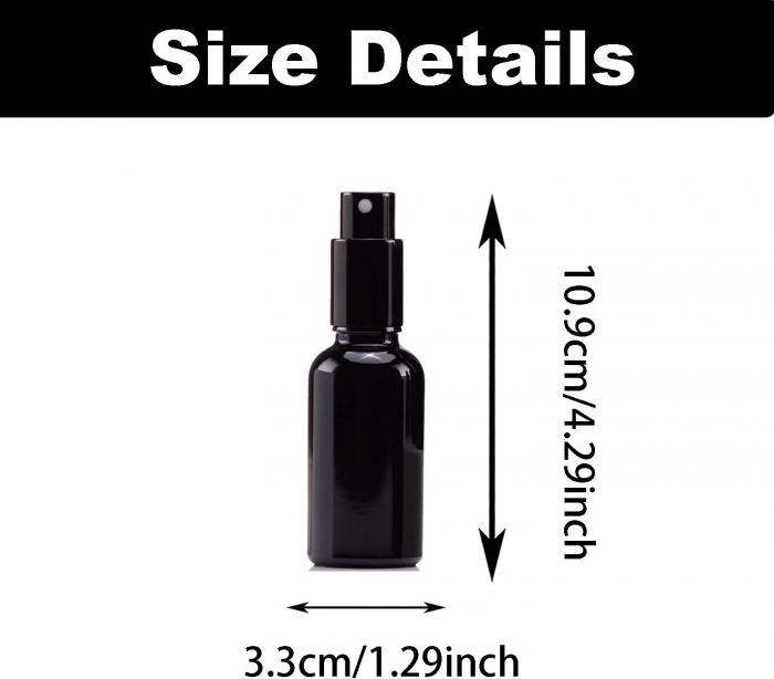 Sticlute negre cu pulverizator pentru uleiuri esentiale 6 bucati, 30 ml [2]