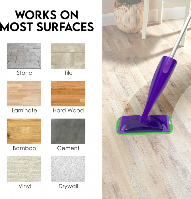 Rezerve mop din microfibra, reutilizabile, lavabile, pentru parchet, ciment, lemn, set 2 bucati [7]