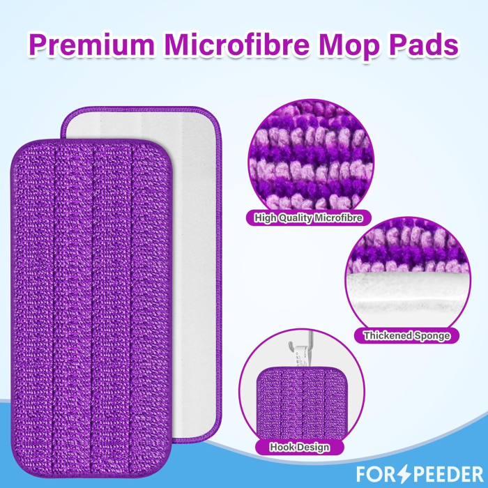 Rezerve mop din microfibra, reutilizabile, lavabile, pentru parchet, ciment, lemn, set 7 bucati [3]