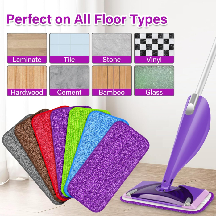 Rezerve mop din microfibra, reutilizabile, lavabile, pentru parchet, ciment, lemn, set 7 bucati [6]