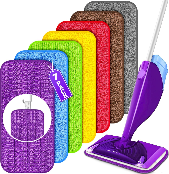 Rezerve mop din microfibra, reutilizabile, lavabile, pentru parchet, ciment, lemn, set 7 bucati [1]
