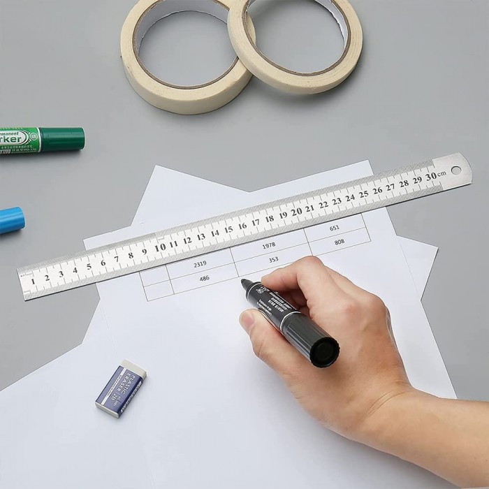 Rigle metalice flexibile  cu  2 fete, set  4 bucati, 15cm-40cm [7]