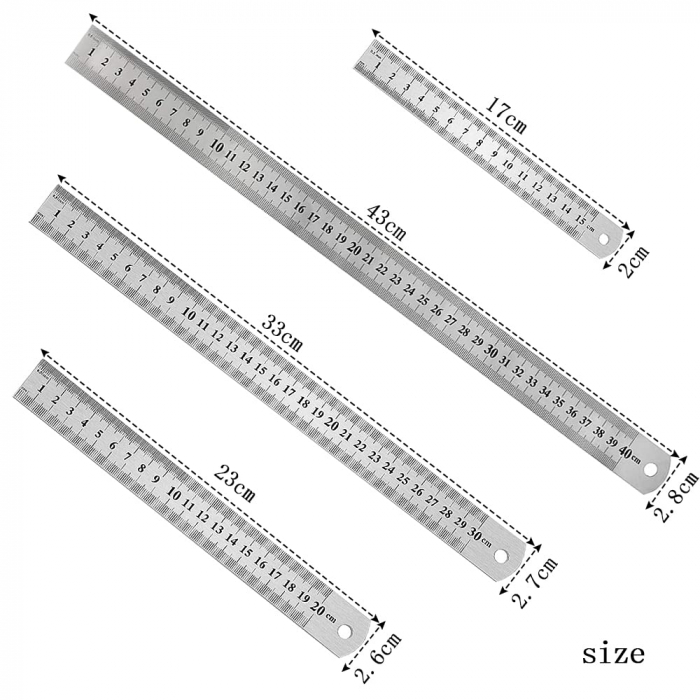 Rigle metalice flexibile  cu  2 fete, set  4 bucati, 15cm-40cm [2]