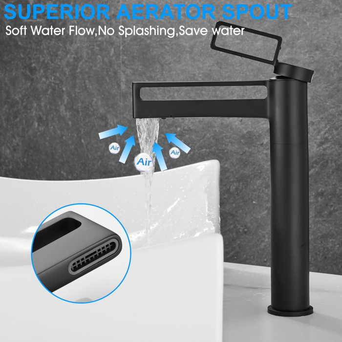 Robinet de chiuveta baie negru, rotund, inaltime 29.5 cm [4]