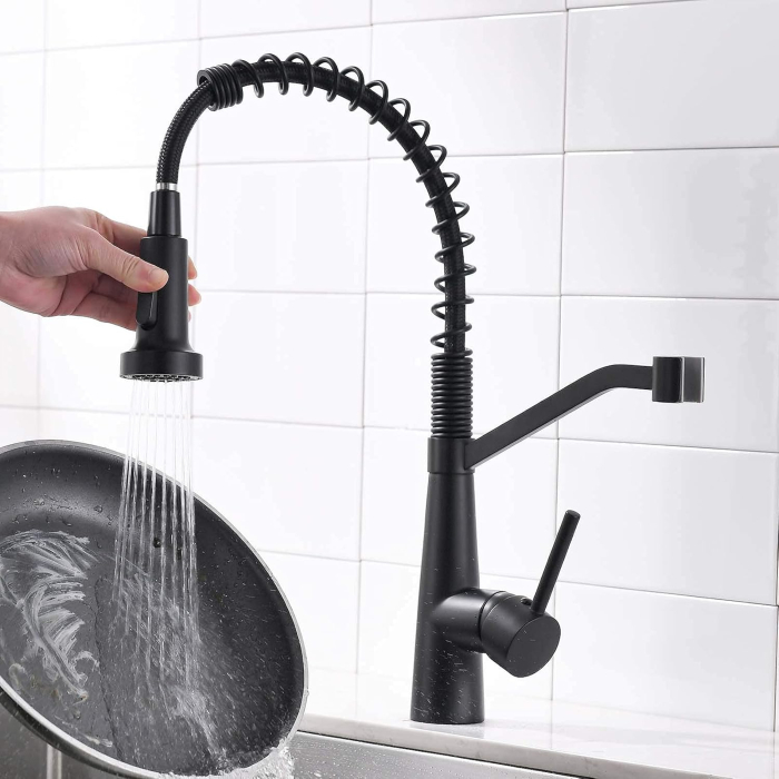 Robinet de chiuveta bucatarie cu furtun extensibil si 2 moduri jet apa [4]