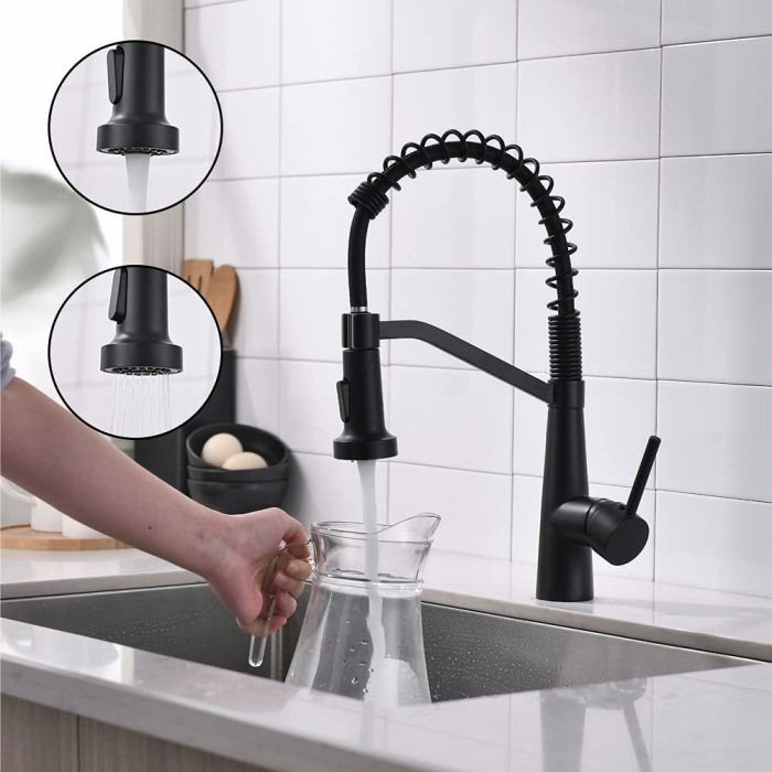 Robinet de chiuveta bucatarie cu furtun extensibil si 2 moduri jet apa [2]