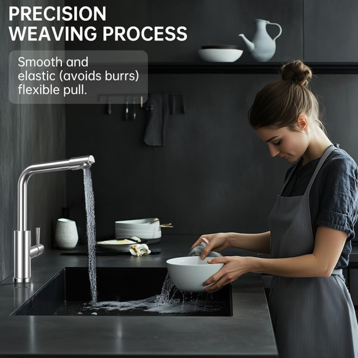 Robinet de chiuveta baie sau bucatarie, oțel inoxidabil periat, LED-uri [3]