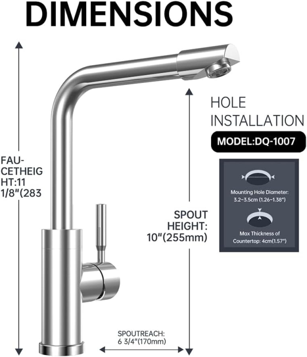 Robinet de chiuveta baie sau bucatarie, oțel inoxidabil periat, LED-uri [4]