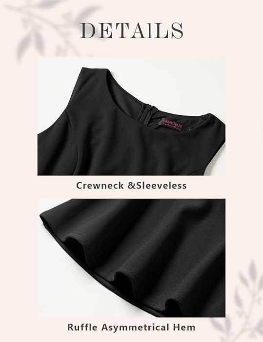 Rochie neagra eleganta de vara,lungime peste genunchi, decolteu in V, fermoar ascuns pe spate, L [4]