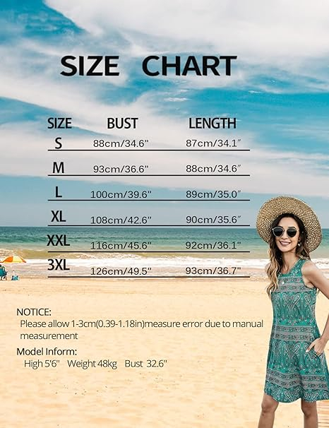 Rochie lejera de vara pentru femei, usoara, fara maneci, pana la genunchi M [5]