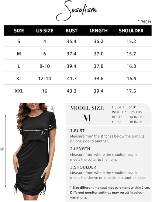 Rochie reglabila de îngrijire maternală pentru alăptare la sân 2XL [5]