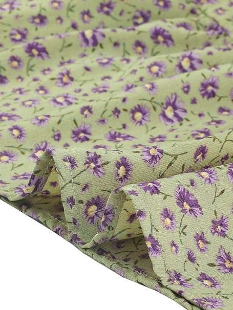 Rochie casual pentru femei peste genunchi, verde cu flori S [5]