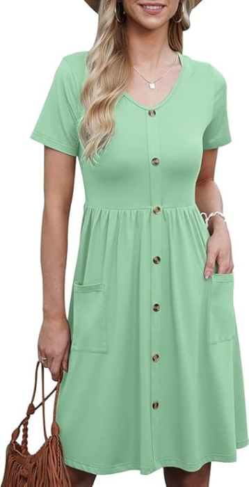 Rochie casual lejera pentru femei, verde XL [1]