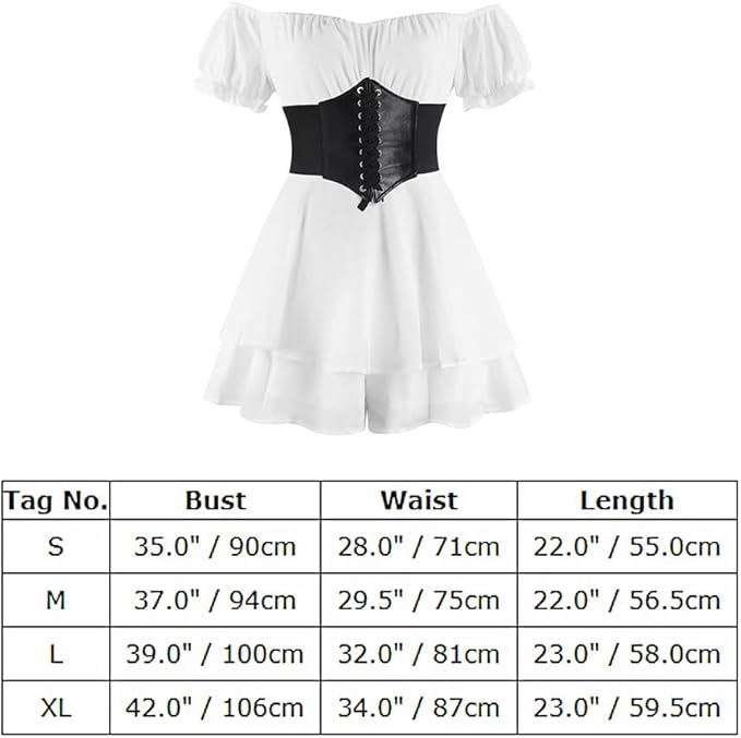 Rochie casual scurta, vaporoasa, de zi cu zi, fara umeri, alba M [4]