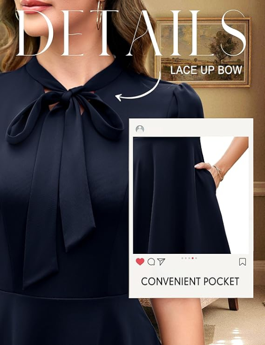 Rochie eleganta țesătură moale, respirabilă și confortabilă, Albastra S [4]