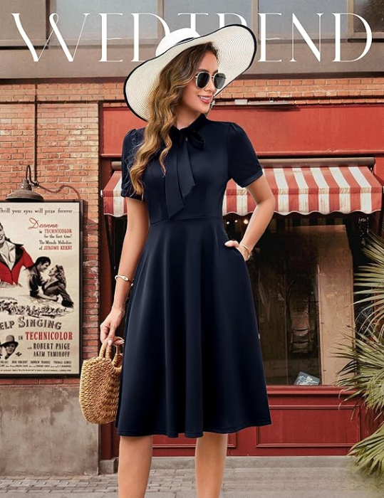 Rochie eleganta țesătură moale, respirabilă și confortabilă, Albastra S [3]