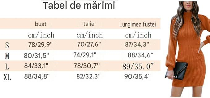 Rochie casual tricotata pentru femei, mâneci lungi, verde deschis S [6]