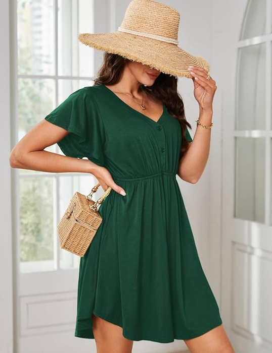 Rochie casual pentru femei deasupra la  genunchi, mâneci scurte M [3]