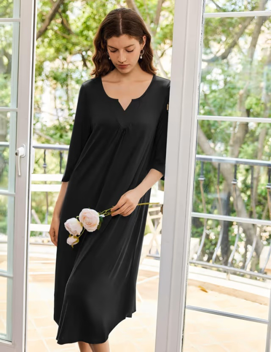 Rochie neagra de noapte, lejera, pentru femei, M [3]