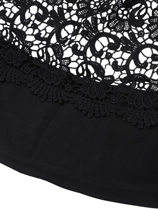 Rochie eleganta neagra de vara,lungime peste genunchi, decolteu in rotund, maneci 3/4, S [6]