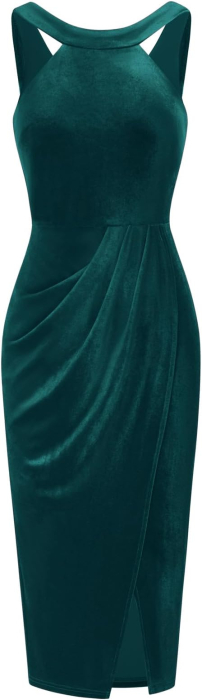 Rochie eleganta, mulata, lunga, fara mâneci, verde XL [1]