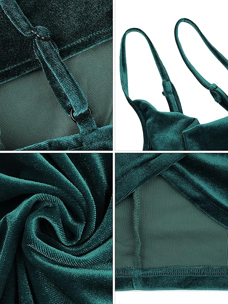 Rochie eleganta scurta, mulata pe corp, fără mâneci, verde, XL [6]