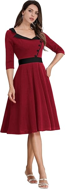 Rochie eleganta lunga pana la genunchi, mâneci 3/4, Rosie L [1]