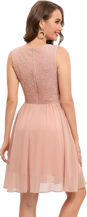 Rochie eleganta lunga pana la genunchi, fara mâneci, Roz L [2]