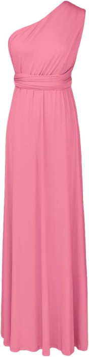 Rochie eleganta lunga peste genunchi, fara mâneci, Roz M [4]