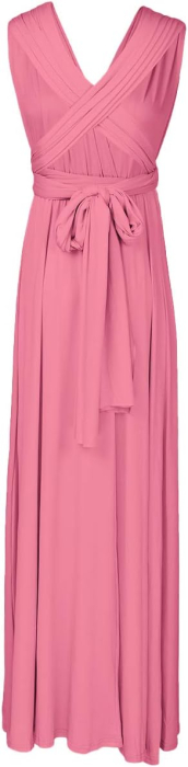 Rochie eleganta lunga peste genunchi, fara mâneci, Roz M [3]