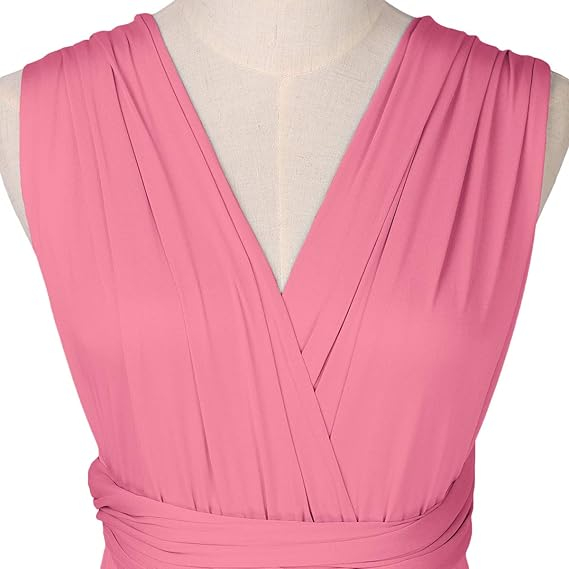 Rochie eleganta lunga peste genunchi, fara mâneci, Roz M [5]