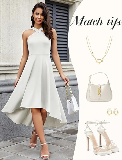 Rochie eleganta lunga peste genunchi, mulata, fara mâneci, Alba L [3]