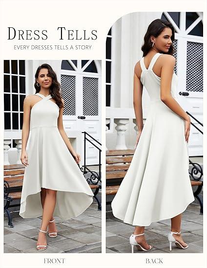 Rochie eleganta lunga peste genunchi, mulata, fara mâneci, Alba L [4]