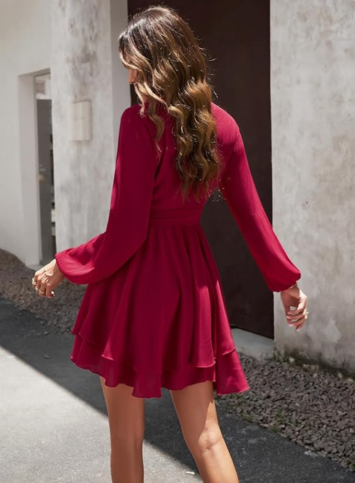 Rochie eleganta lunga deasupra la genunchi, cu mâneci lungi, Rosie S [2]