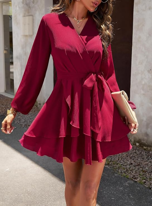 Rochie eleganta lunga deasupra la genunchi, cu mâneci lungi, Rosie S [3]