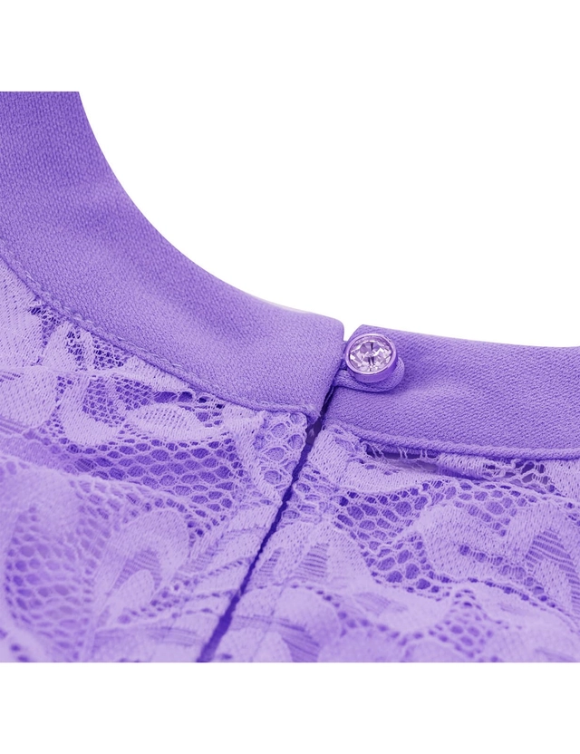 Rochie eleganta lunga peste genunchi, mulata pe corp, fara mâneci Mov XL [4]