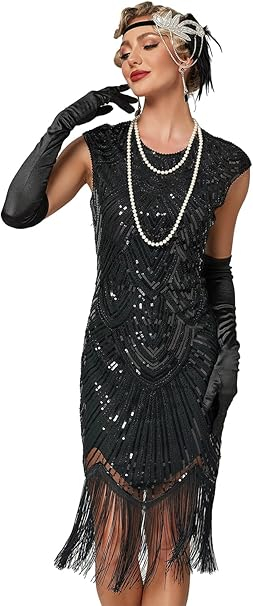Rochie eleganta scurta, mulata pe corp, fara mâneci, neagra cu paiete 2XL [1]