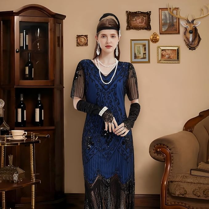 Rochie eleganta scurta, mulata pe corp, fara mâneci, albastru L [2]