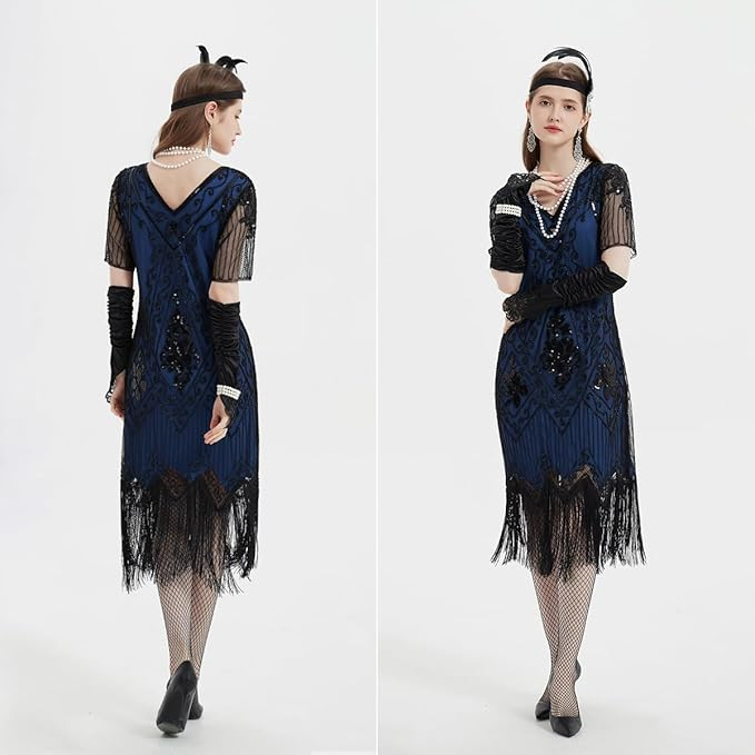 Rochie eleganta scurta, mulata pe corp, fara mâneci, albastru L [6]