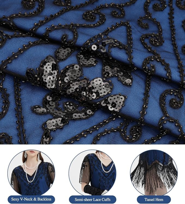 Rochie eleganta scurta, mulata pe corp, fara mâneci, albastru L [3]