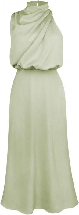 Rochie lunga eleganta din satin, fara maneci, verde deschis, marimea S [1]