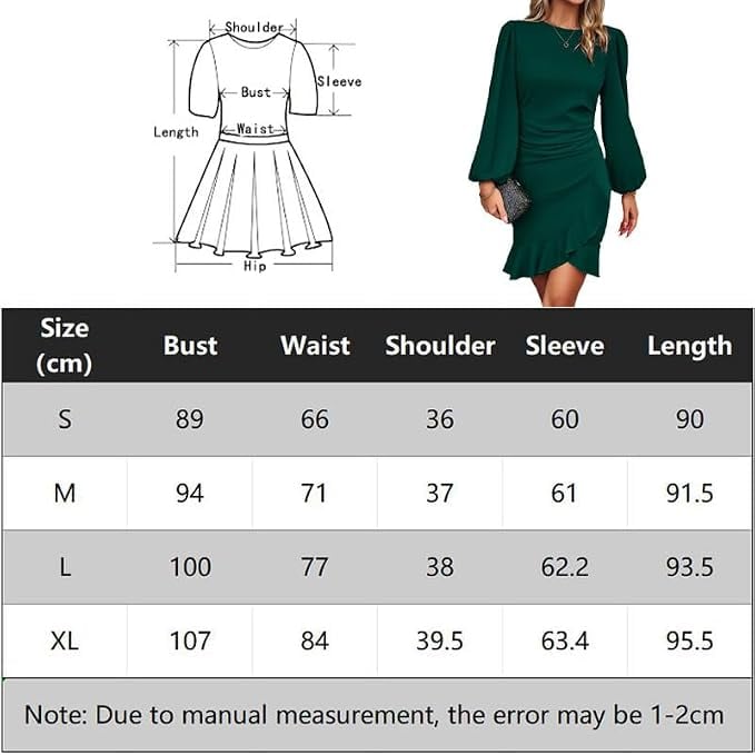 Rochie neagra eleganta, deasupra la genunchi, maneci lungi L [7]