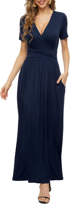 Rochie albastra lunga, lejera, fara maneci, marimea S [1]