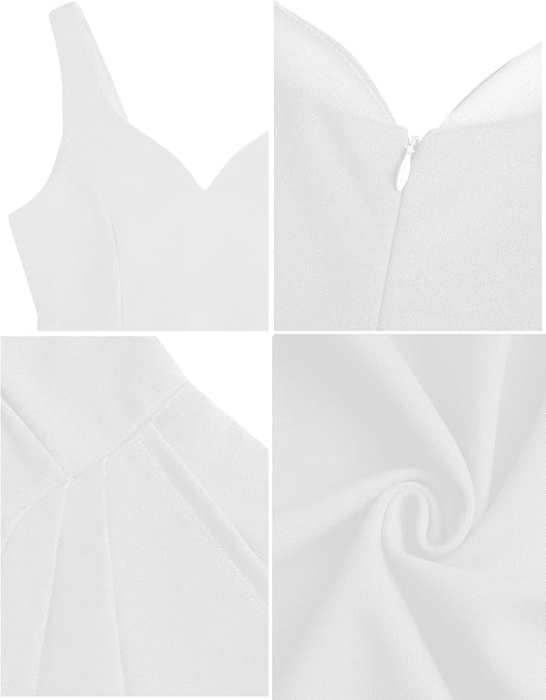 Rochie alba pe corp, eleganta, cu umerii goi, S [7]