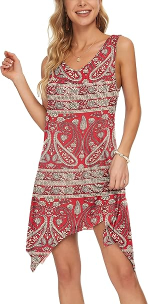 Rochie scurta de plaja cu model rustic, fara maneci, M [4]