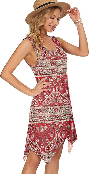 Rochie scurta de plaja cu model rustic, fara maneci, L [3]