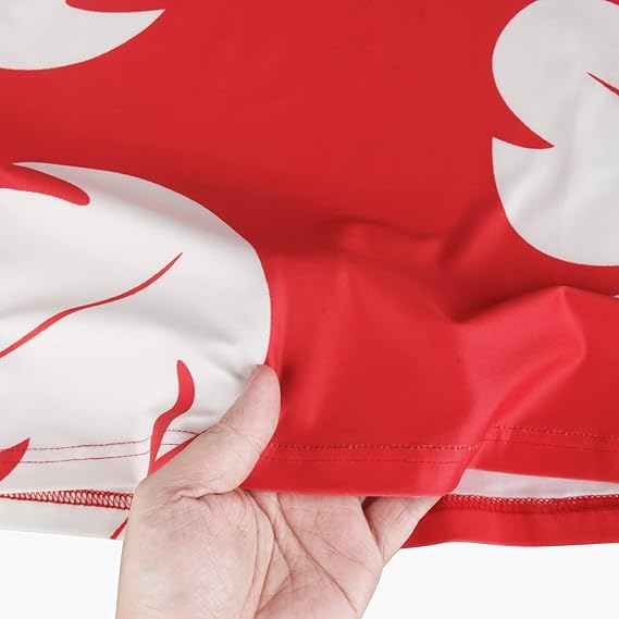 Rochie scurta vaporoasa de zi cu zi, maneci scurte, rosie cu model M [4]