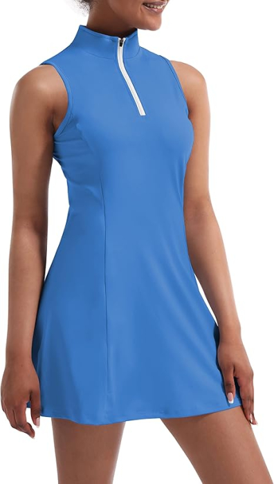 Rochie sport pentru femei, set cu pantaloni scurti, albastru inchis L [4]