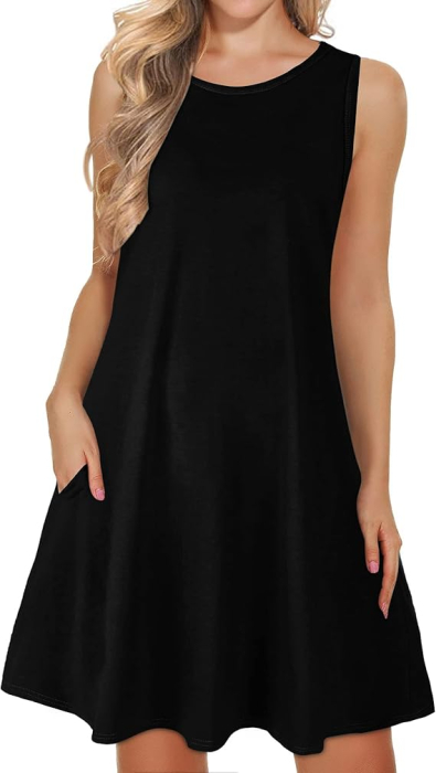 Rochie sport pentru femei deasupra la genunchi, fara mâneci , neagra L [1]