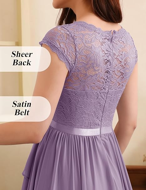 Rochie mov eleganta, pana la genunchi, fara mâneci, 2XL [2]